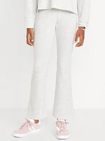 Plush High-Waisted Ribbed Flare Pants for Girls