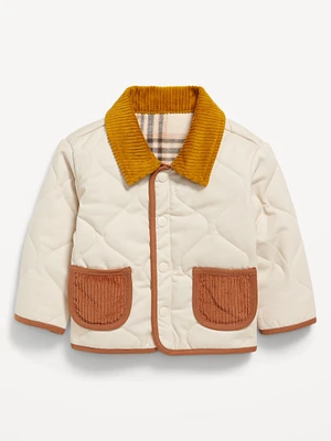 Quilted Corduroy-Trim Shacket for Baby