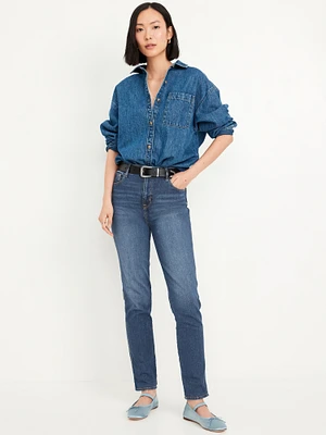 High-Waisted Vintage Slim Jeans