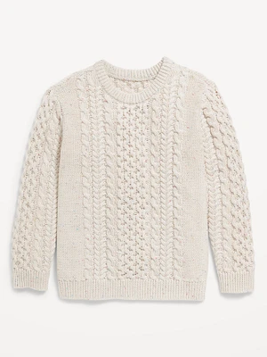 Crew-Neck Cable-Knit Sweater for Toddler Boys