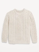 Crew-Neck Cable-Knit Sweater for Toddler Boys