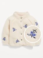 Mock-Neck Sherpa Snap-Button Jacket for Baby