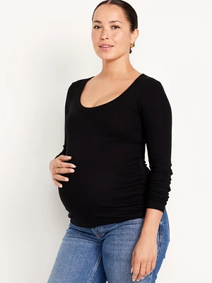 Maternity Long-leeve Ribbed T-hirt