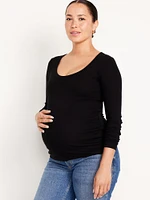 Maternity Long-leeve Ribbed T-hirt