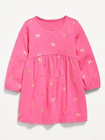 Printed Jersey-Knit Long-Sleeve Dress for Toddler Girls
