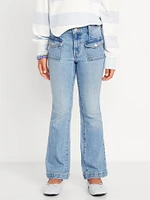 High-Waisted Utility Pocket Flare Jeans for Girls