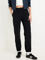 High-Waisted Ankle-Zip Cargo Joggers