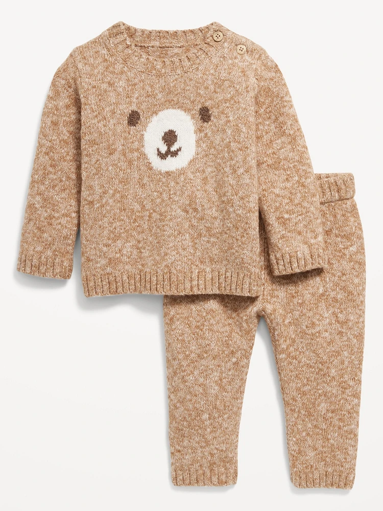 SoSoft Crew-Neck Graphic Sweater and Pants Set for Baby