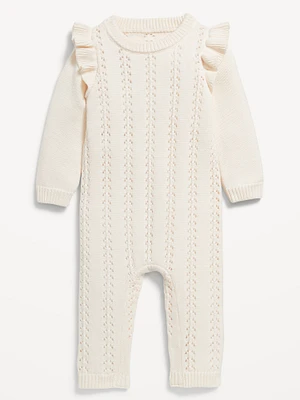 Sweater-Knit Ruffled One-Piece for Baby