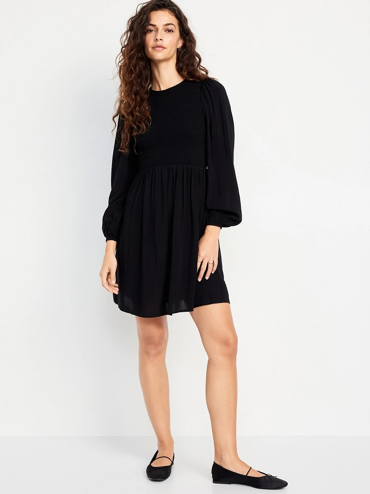 Fit & Flare Long-leeve Mini Dress