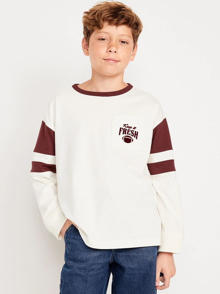 Oversized Graphic ong-Sleeve T-Shirt for Boys