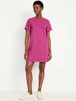 Crew-Neck Mini T-Shirt Dress