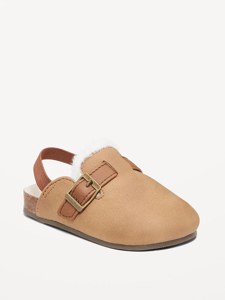 Unisex Faux-Suede Buckled Clog Shoes for Baby