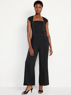 Fit & Flare Satin Jumpsuit