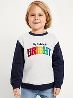 Oversized Crew-Neck Embroidered Sweatshirt for Toddler Boys