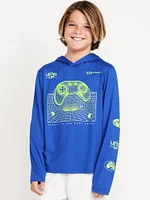 CloudMotion Long-Sleeve Hooded Graphic T-Shirt for Boys