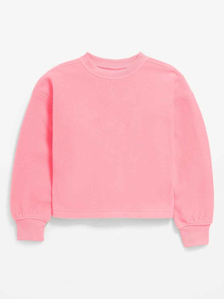 Long-Sleeve Microfleece Crew-Neck Sweatshirt for Girls