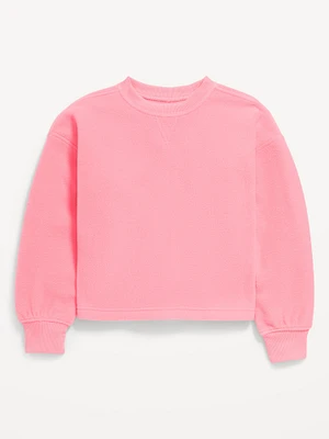 Long-Sleeve Microfleece Crew-Neck Sweatshirt for Girls