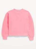 Long-Sleeve Microfleece Crew-Neck Sweatshirt for Girls