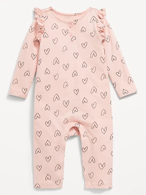 Printed Ruffle-Trim Jumpsuit for Baby