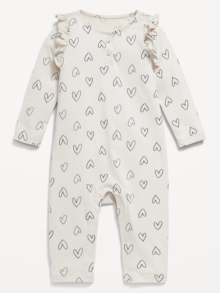 Printed Ruffle-Trim Jumpsuit for Baby