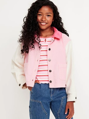 Color-Block Corduroy Jacket for Girls