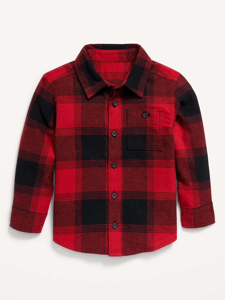 Long-Sleeve Flannel Shirt for Toddler Boys