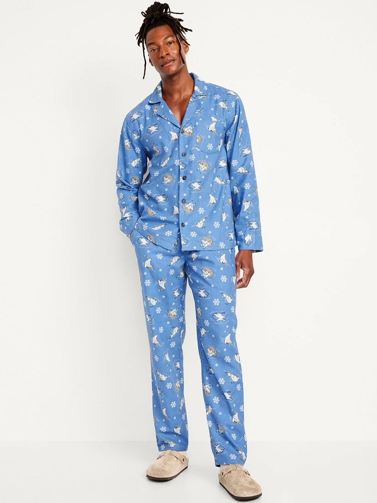 Printed Flannel Pajama Set