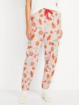 High-Waisted Flannel Pajama Joggers