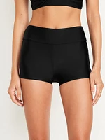 High-Waisted Swim Shorts - 2-inch inseam