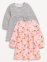 Long-Sleeve Dress 2-Pack for Toddler Girls