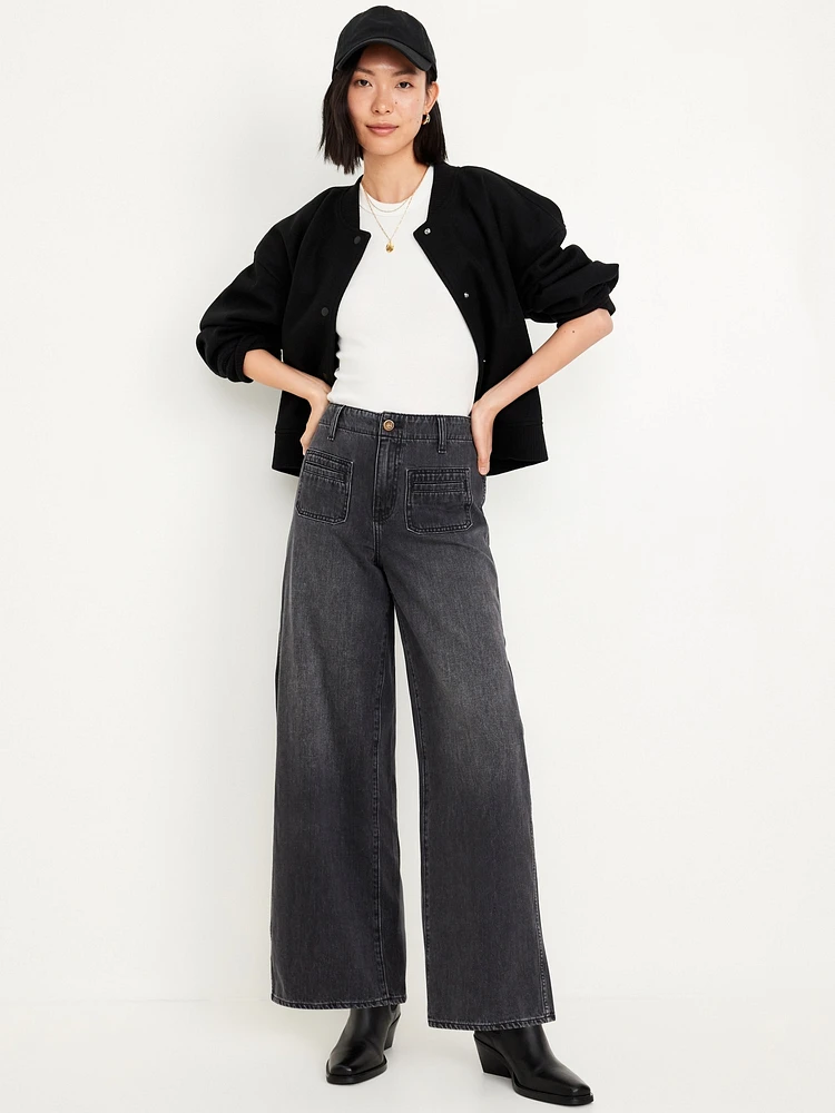 High-Waisted Baggy Wide-Leg Trouser Jeans