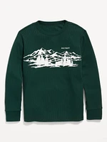 Long-leeve Logo-Graphic Thermal-Knit T-hirt for Boys