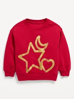 Crew-Neck Graphic Sweatshirt for Toddler Girls