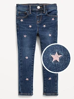 High-Waisted Rockstar 360 Stretch Embroidered Jeggings for Toddler Girls