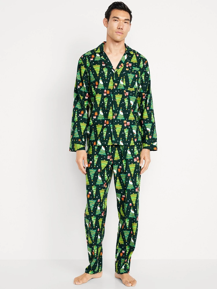 Printed Flannel Pajama Set