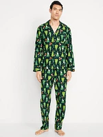 Printed Flannel Pajama Set