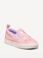 Faux-Leather Slip-On Sneakers for Toddler Girls