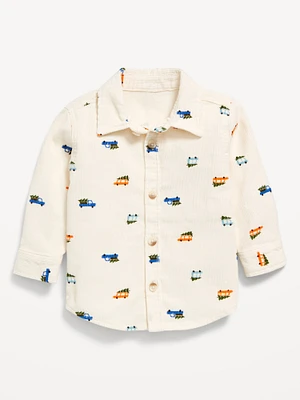 Printed Long-Sleeve Corduroy Shirt for Baby