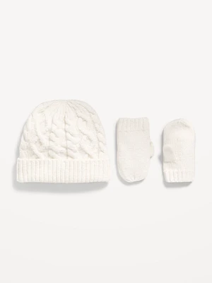 Cable-Knit Beanie and Mittens et for Toddler Boys