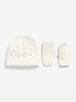 Cable-Knit Beanie and Mittens et for Toddler Boys