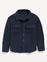 Cozy-Knit Buttoned Pocket Shirt for Toddler Boys