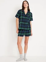 Flannel Pajama Short Set