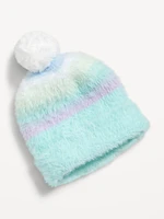 Fuzzy Pom-Pom Beanie for Toddler Girls