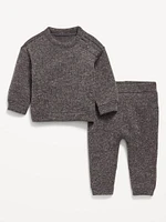 Long-Sleeve Sweater-Fleece Sweater and Pants Set for Baby