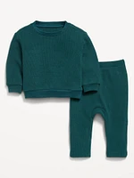 Thermal-Knit Sweatshirt and Pants Set for Baby