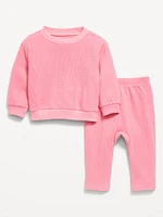 Thermal-Knit Sweatshirt and Pants Set for Baby