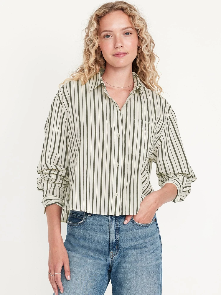 Button-Down Crop Shirt