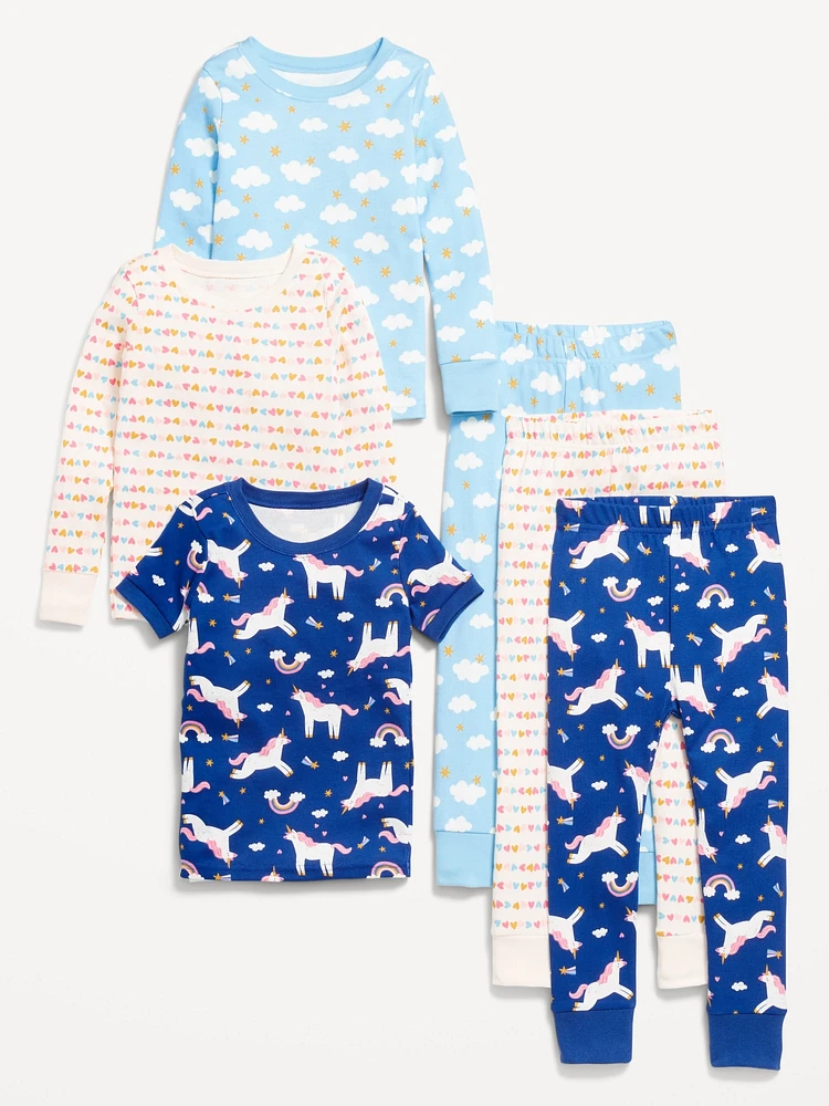 Snug-Fit Pajama 6-Piece Set for Toddler & Baby