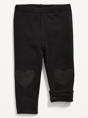 Cozy Fleece-Lined Knee-Patch Leggings for Baby